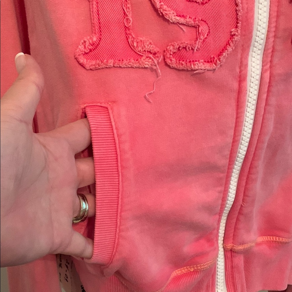 BDG Bomber Sweat Jacket Sporty Zip-Up (Pink) - Picture 4 of 16